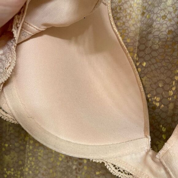 Victorias Secret Dream Angels Light Pink Gold Metallic Push Up Bra 34D - Picture 8 of 10